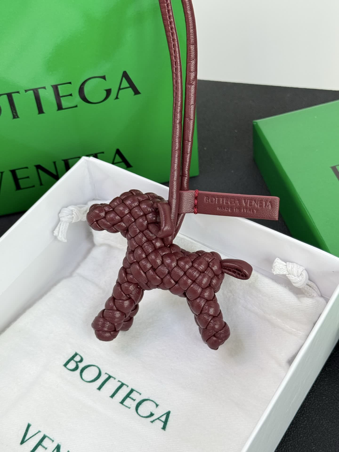 Bottega Veneta Leather Dog Charm